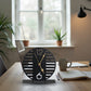 Modern Round Cutout Metal Table Clock with Bold Numerals