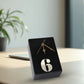 Modern Rectangular Table Clock with Bold Number 6