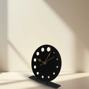 Circular Dotted Metal Table Clock