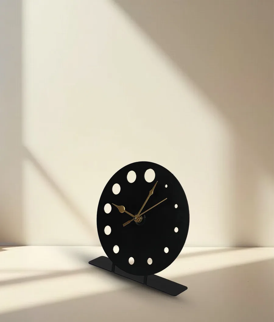 Circular Dotted Metal Table Clock - image 3