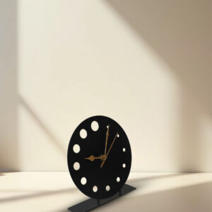 Circular Dotted Metal Table Clock