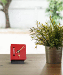 Modern Block Table Clock with Number Cutouts