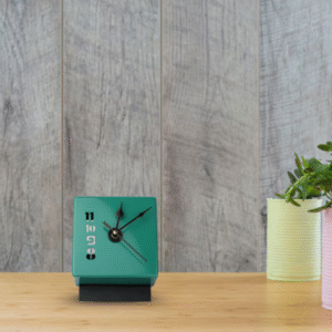 Modern Block Table Clock with Number Cutouts