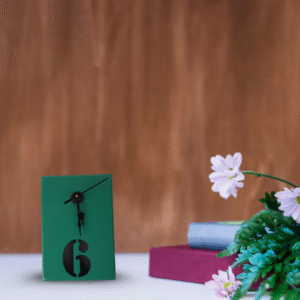 Modern Rectangular Table Clock with Bold Number 6
