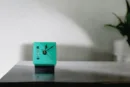 Teal Quadrant Cube Table Clock