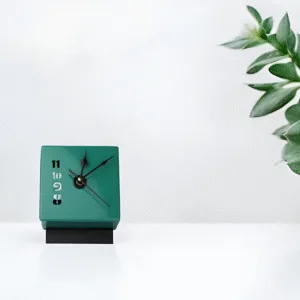 Teal Quadrant Cube Table Clock