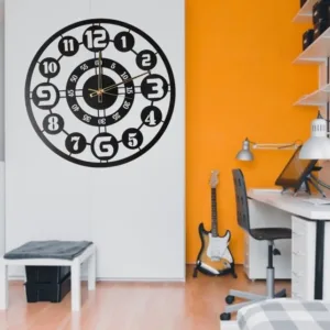 OrbitEdge Classic Metal Wall Clock – 20 Dual Ring Design