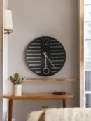 ShadowStripe Modern Wall Clock – Minimalist Slatted Design