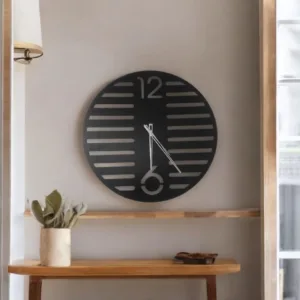ShadowStripe Modern Wall Clock – Minimalist Slatted Design