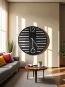 ShadowStripe Modern Wall Clock – Minimalist Slatted Design