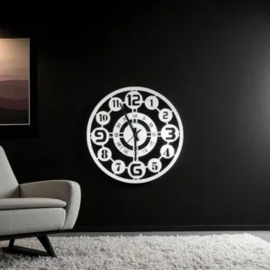 OrbitEdge Classic Metal Wall Clock – 20 Dual Ring Design