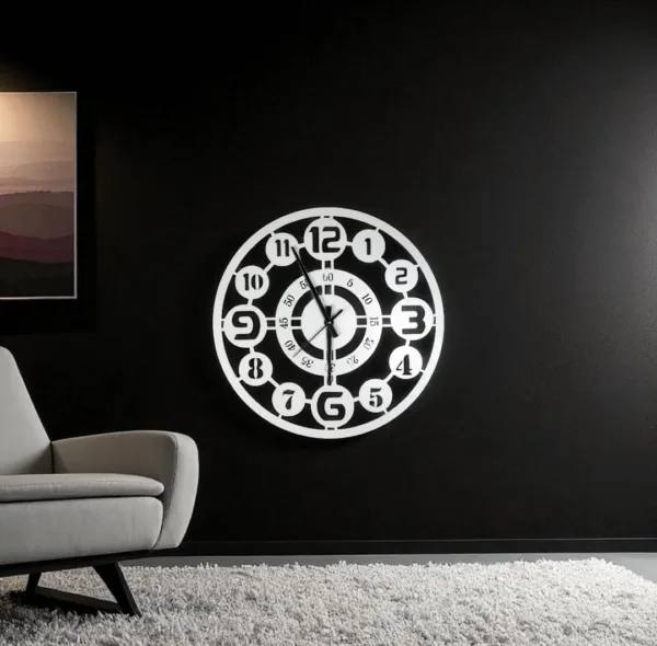 OrbitEdge Classic Metal Wall Clock – 20 Dual Ring Design - Image 4