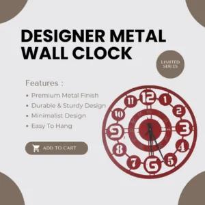 OrbitEdge Classic Metal Wall Clock – 20 Dual Ring Design