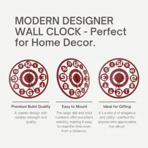 OrbitEdge Classic Metal Wall Clock – 20 Dual Ring Design