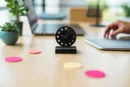 Circular Dotted Metal Table Clock