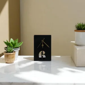 Modern Rectangular Table Clock with Bold Number 6