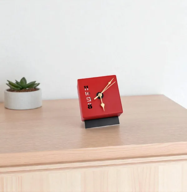 Teal Quadrant Cube Table Clock - Image 7
