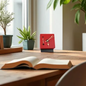 Teal Quadrant Cube Table Clock