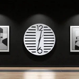 ShadowStripe Modern Wall Clock – Minimalist Slatted Design