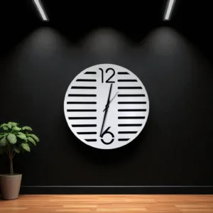 ShadowStripe Modern Wall Clock – Minimalist Slatted Design