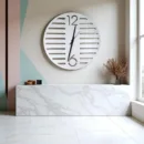 ShadowStripe Modern Wall Clock – Minimalist Slatted Design