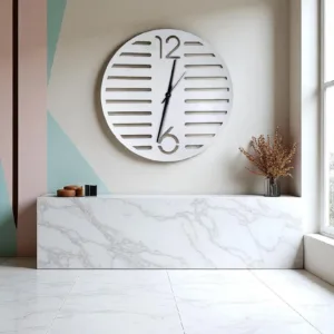 ShadowStripe Modern Wall Clock – Minimalist Slatted Design