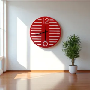 ShadowStripe Modern Wall Clock – Minimalist Slatted Design