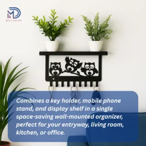 OwlKey 9 – Sleek Wall Organizer with Mobile Dock