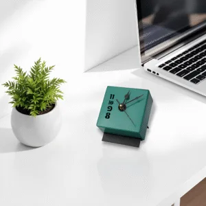 Teal Quadrant Cube Table Clock