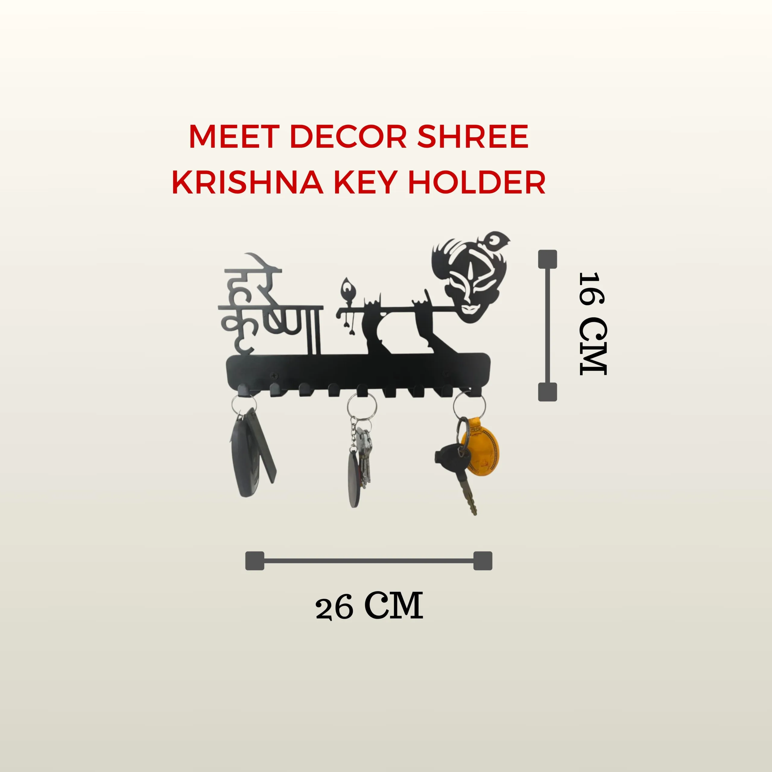 FluteAura Premium Steel Key Holder – Krishna Design - Image 6