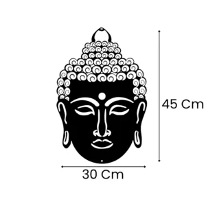 Metal Buddha Hanging Wall Decor Art  |  Wall Hanging Decoration | Black Gautam Buddha Idol for Home Decor | Wall Decor Items for Living Room, Bedroom, Balcony Yoga Meditation ( 45 x 30 cm )