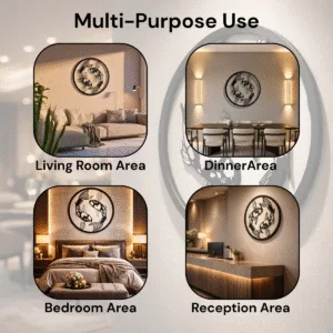 Koi Fish Metal Wall Art for Living Room | 18 x 18 Inch Wall Decor | No Drill Wall Hanging Decoration | Aesthetic Home Decor, Wall Art for Living Room Big Size, Bedroom, Yin yang home decor & Home Decoration