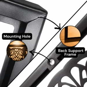 Elephant Metal Wall Art 21x18 Inch Black - Intricate Jaali Design Wall Hanging Decor, No Drill Panel for Living Room Bedroom Entryway Staircase - Aesthetic Home Decor Items, Metal Wall Decor, Wall Art Hanging Decoration